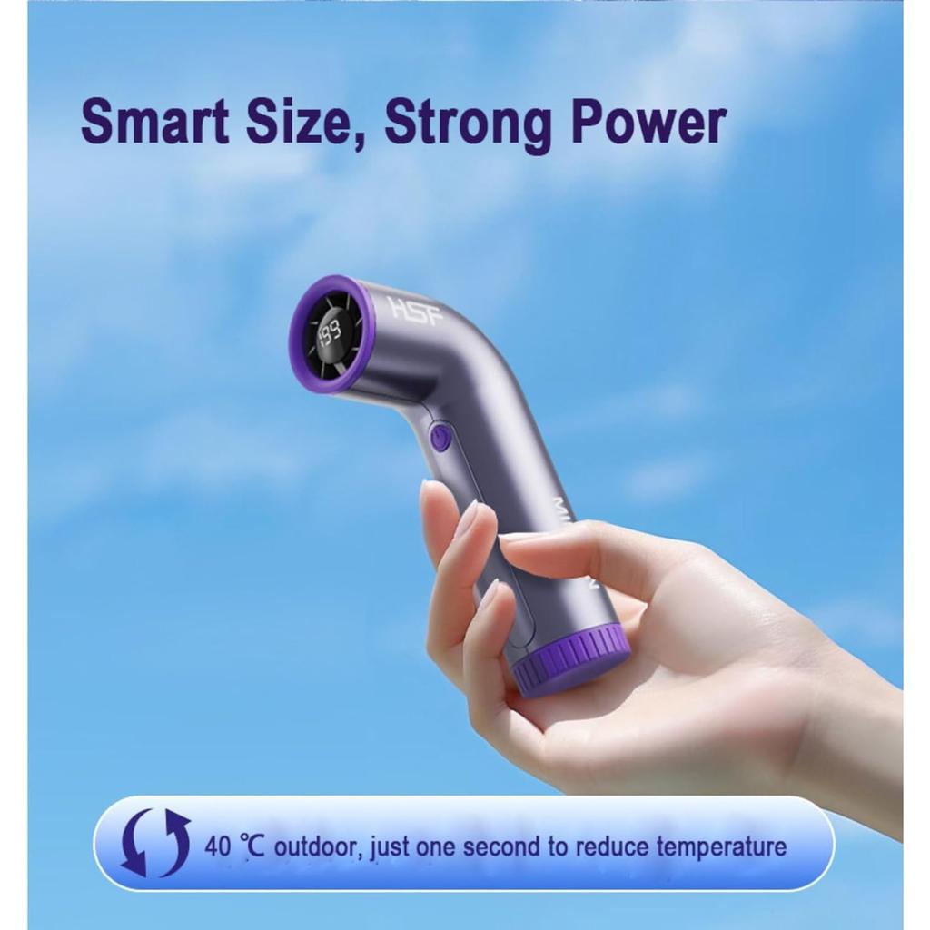 Bending Tube Portable Handheld Turbofan, 20000 Rpm High-speed Mini Electric Small Personal Handheld Bladeless Rechargeable, Travel Handheld Fan