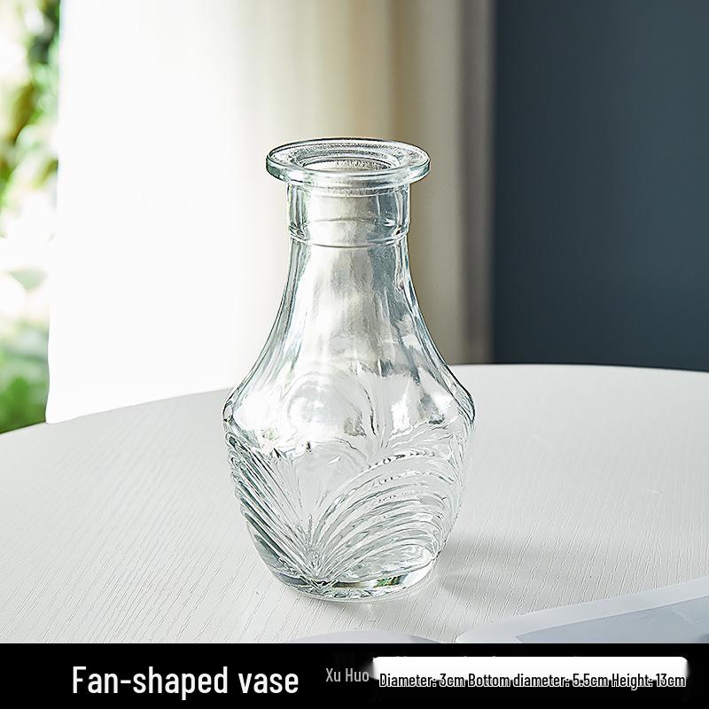 Европейская ваза из рельефного стекла в стиле легкой роскоши для гостиной, для цветочных композиций - Прозрачный гидропонный орнамент