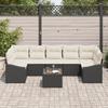 VidaXL Ensemble de canapé de jardin 8 pièces avec coussins en poly rattan noir 3346637
