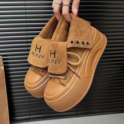 Ретро туфли на шнуровке с лацканами на мягкой подошве, женские ботинки Мартина, новая обувь на толстой подошве с высоким верхом, увеличивающая рост, повседневная обувь