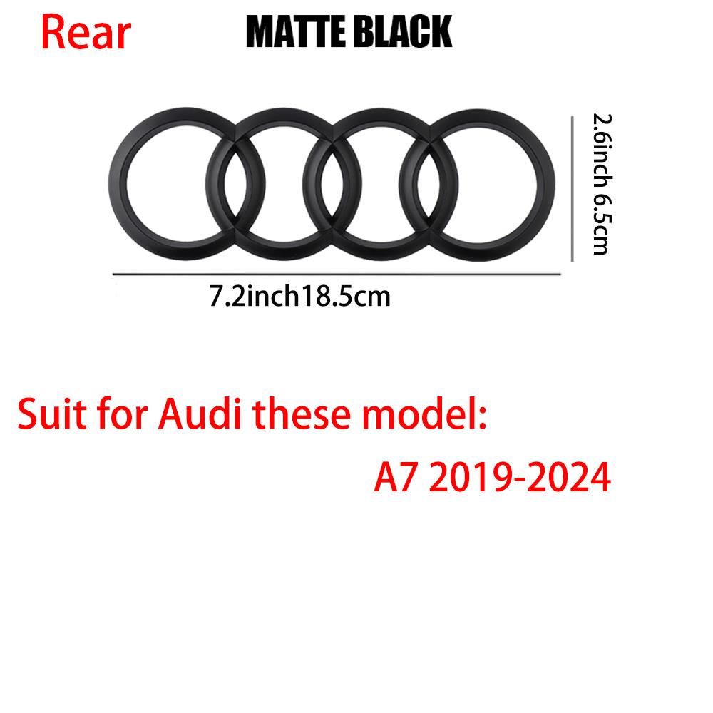 4 Rings Logo ABS Car Front Grille Hood Emblem Rear Trunk Badge Sticker Valve For Audi A3 A4 B8 8P A5 A6 A7 A8 Q2 Q3 Q5 Q7 Sline