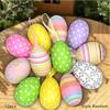 12 шт./компл. пасхальные яйца с кроликом и курицей, пасхальные подвески, красочные расписные бумажные яйца, подвесные украшения (случайные стили)