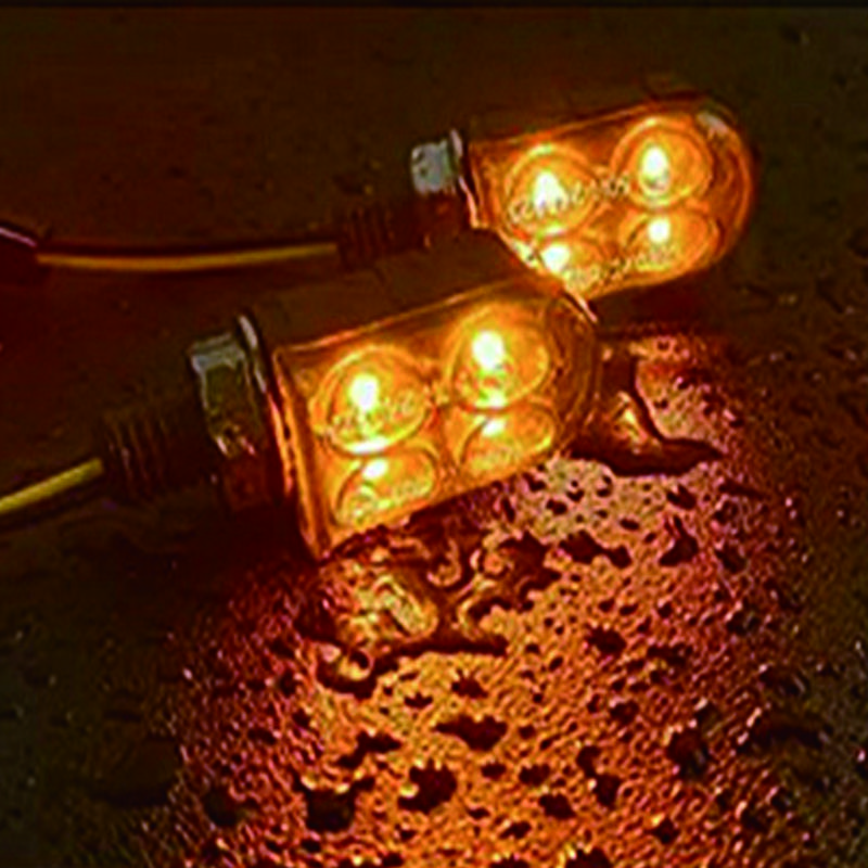 8mm Mini Motorcycle Led Turn Signal Lights 4 LED Flasher Blinker Indicator Lamp For Honda Yamaha Cafe Racer 12V Turn Signal Lamp