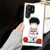 Милый чехол S-SLAM DUNK для Samsung Galaxy S25 S24 S23 S22 Ultra Мягкая крышка для телефона S25 Edge S21 Plus S20 FE S10 + Черный чехол