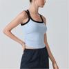 Contrasting sports underwear yoga suspender vest sexy ribbed inner with chest pad outer wear cross back women