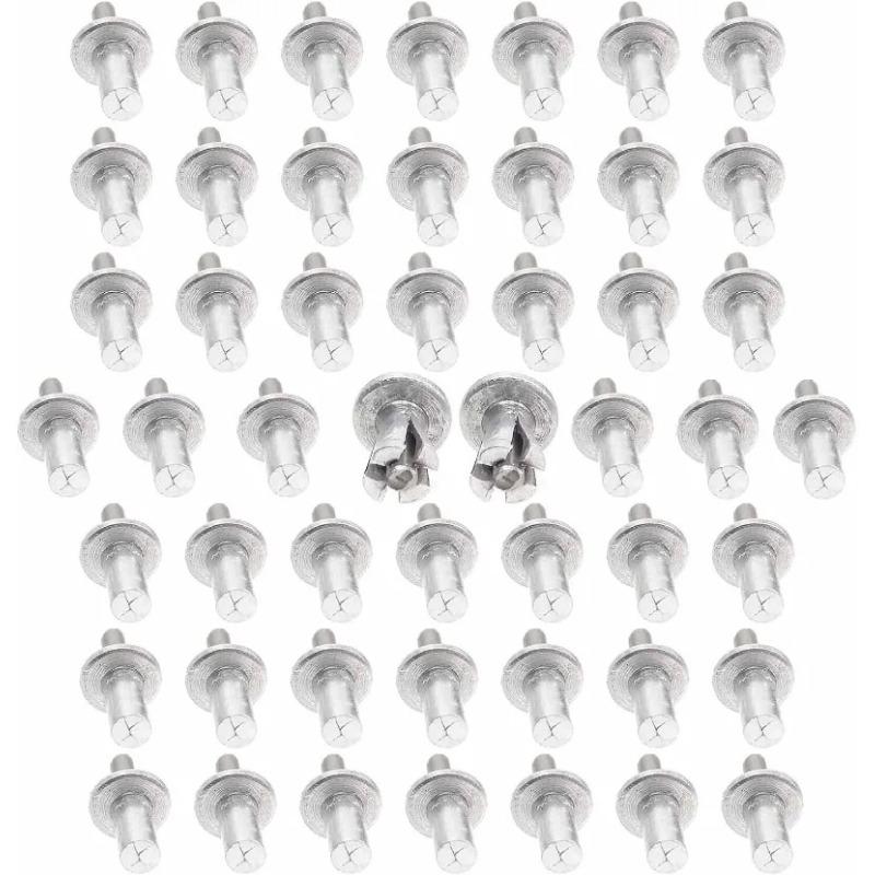 200pcs Aluminum Alloy Expansion Rivets Hammer Drive Expansion Nails Head Piercing Rivet Stainless Steel Rod Screws Board Wall Fasteners