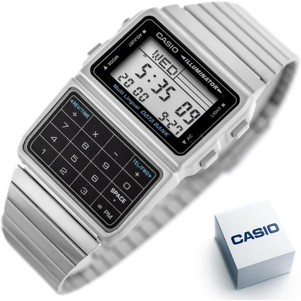 Casio Data Bank DBC-611-1DF Унисекс Серебристые Цифровые Часы Импортная Модель