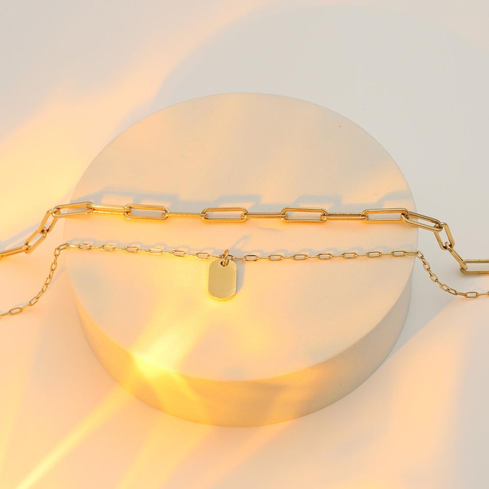 Персонализированное Модное 18K Цепочка на Ключицы Женское Невыцветающее Двухслойное Титановое Стальное Ювелирное Изделие Ожерелье Высококачественное Нишевое