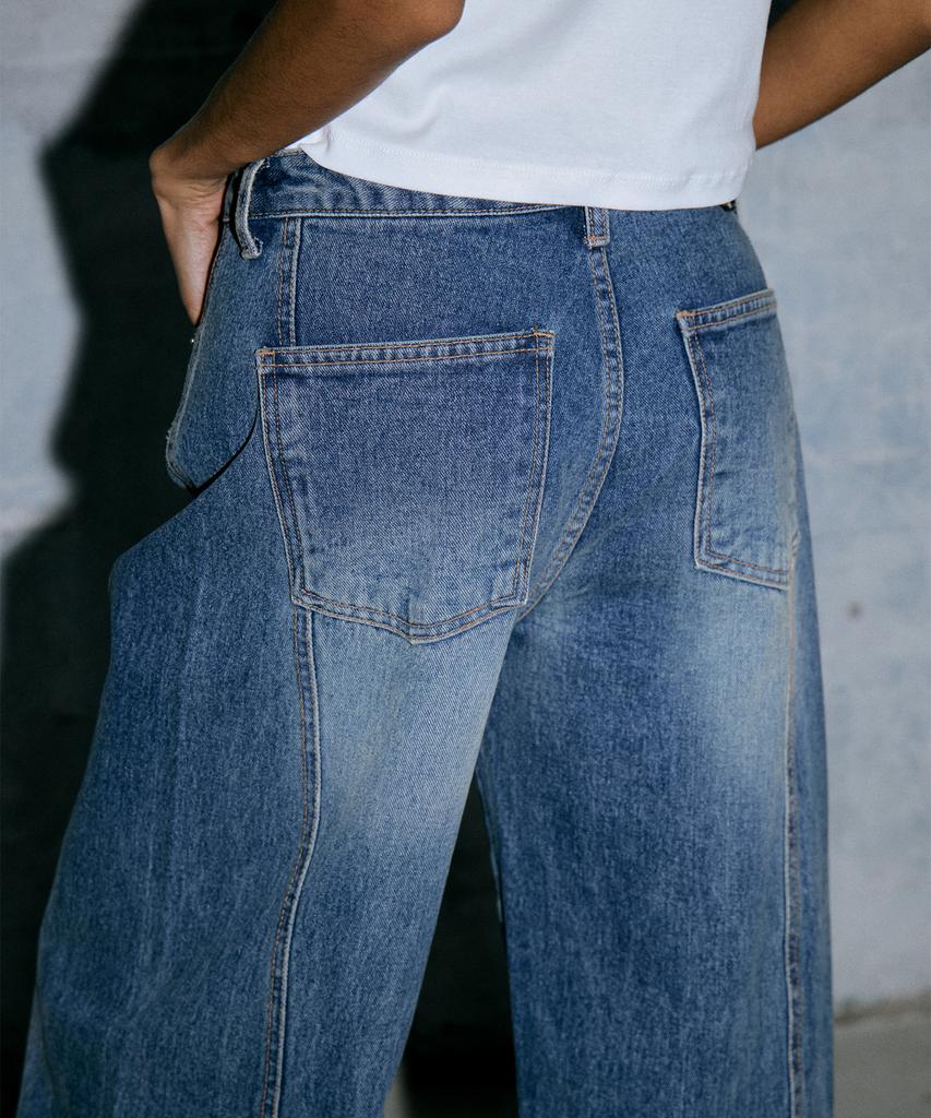 WAARFORWOMAN W1119 Cutout Denim Pants_Medium Blue