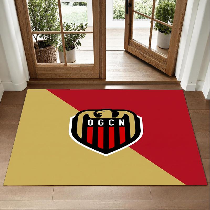 OGC Nice FC Design Crystal Velvet Rug Soft Decorative Mat for Bedroom Entrance