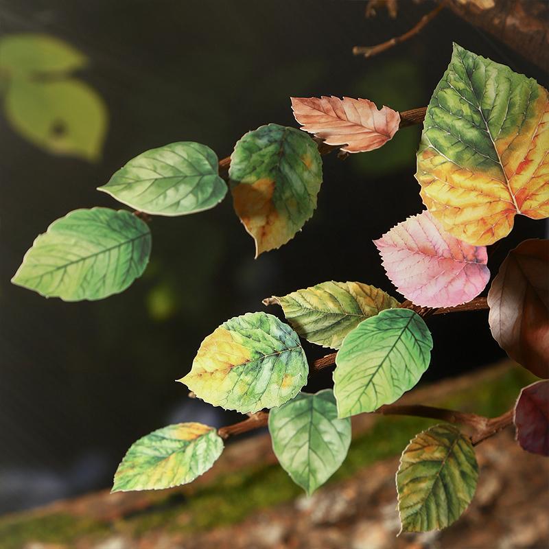 Journal GO 45pcs Creative Leaf PET Stickers Decor Scrapbooking Collage Junk Journal Planner Decor Leaves Sticker Stationery