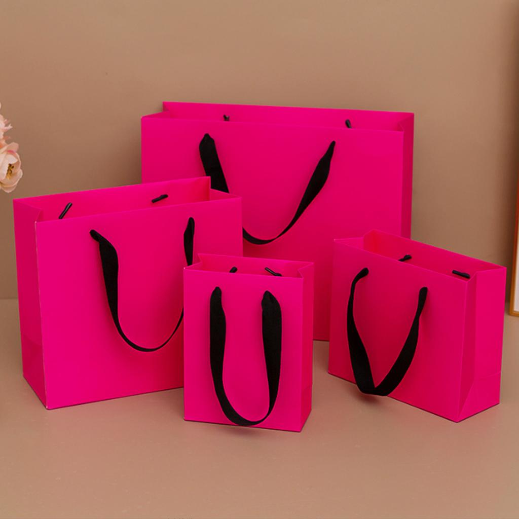 5/10PCS Rose Red White Card Paper Bag Shopping Packaging Clothing Bag Paper Bag Gift Bag Clothing Gift Packaging Large Size