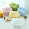 Solid Color Quilted Cosmetic Handbag Zipper Portable Flower Pattern Makeup Bag Travel Toiletry Wash Bag