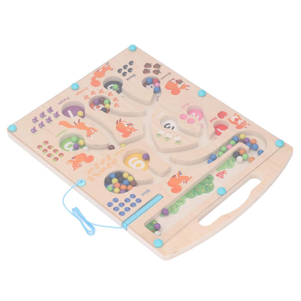 Магнитная цветная и числовая доска-лабиринт, решение задач, распознавание цветов, головоломка с бусинами, сортировочная игрушка для
