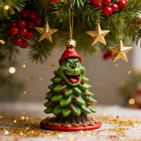 Зеленый Эльф Рождественская Елочная Игрушка 2D Плоский Акриловый Шар для Зеркала Заднего Вида Автомобиля Мультяшный Эльф Рождественская Елка Подвеска для Праздничной Елки Окна Настенный Декор