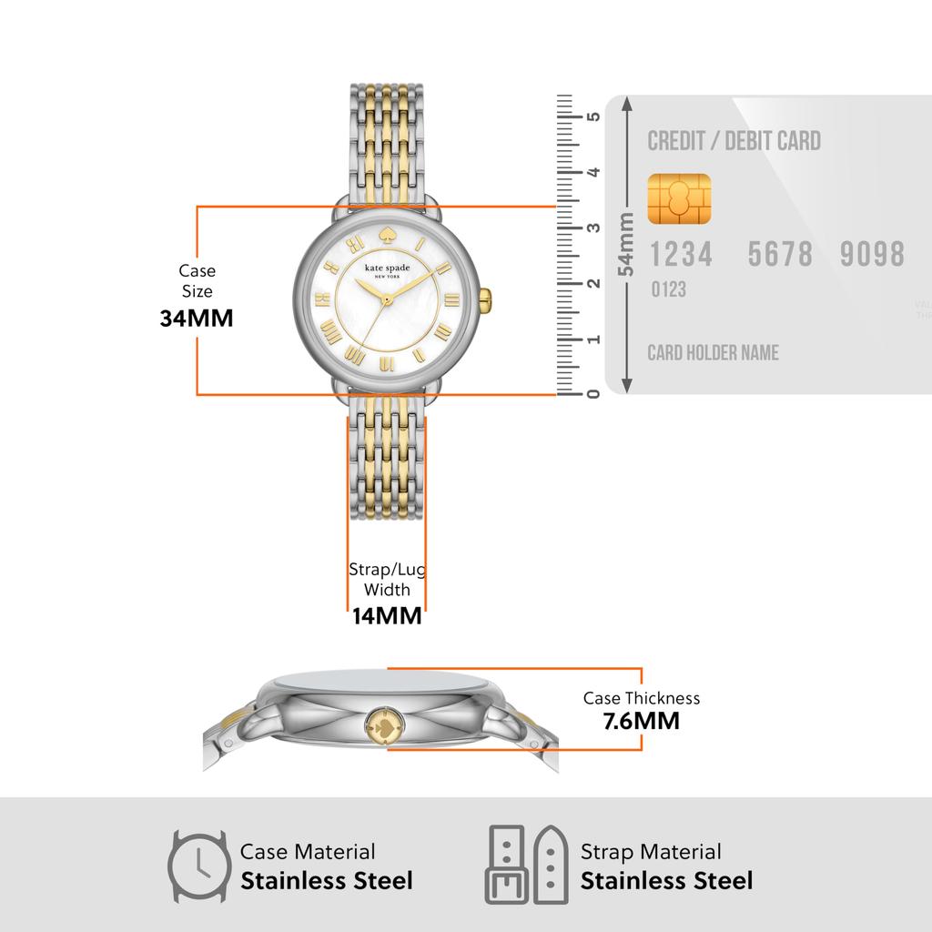 Spade Новые часы LILY AVENUE KSW1822 серебристо-золотистые [Кейт Йорк] Женские &