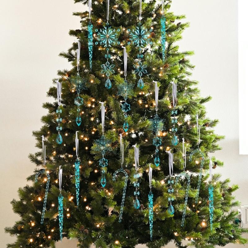 20 шт. Прозрачные ударопрочные сосульки Рождественские украшения Прочные портативные подвесные украшения для елки двери шторы Праздничное украшение