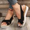 Summer Woman Plus Size Non Slip Beach Sandals Women Fashion High Heel Wedge Ankle Strap Peep Toe Sandals