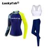 Womens Long Sleeve Rash Guard Set UV Protection Quick Dry Surfing Dive Suit Conservative Slim Fit