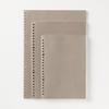 MUJI Peelable 5mm 26 50 NAA93A9A Notebook-Style Loose-Leaf Paper, Gray, B5, Grid, Holes, Sheets,