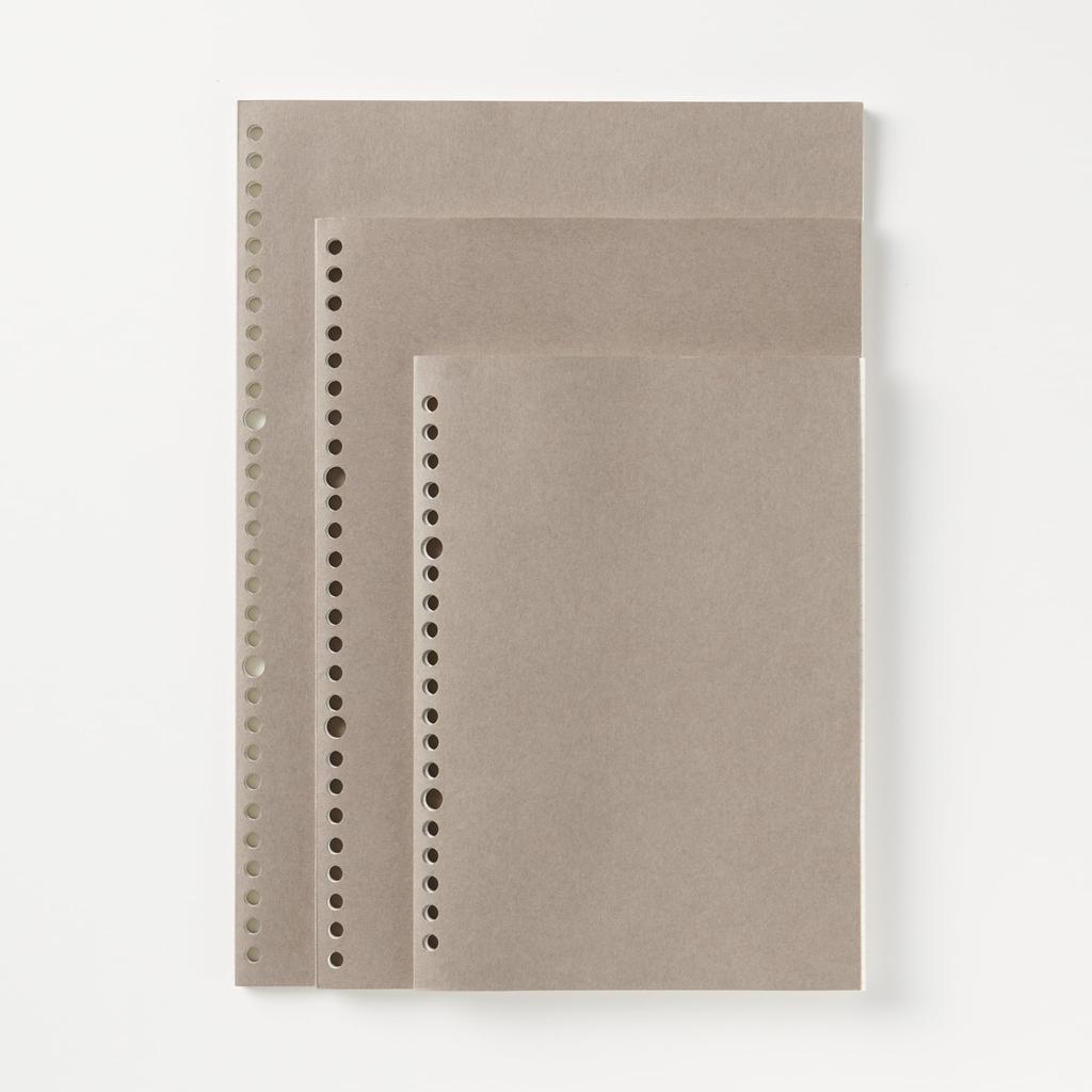 MUJI Peelable 5mm 26 50 NAA93A9A Notebook-Style Loose-Leaf Paper, Gray, B5, Grid, Holes, Sheets,