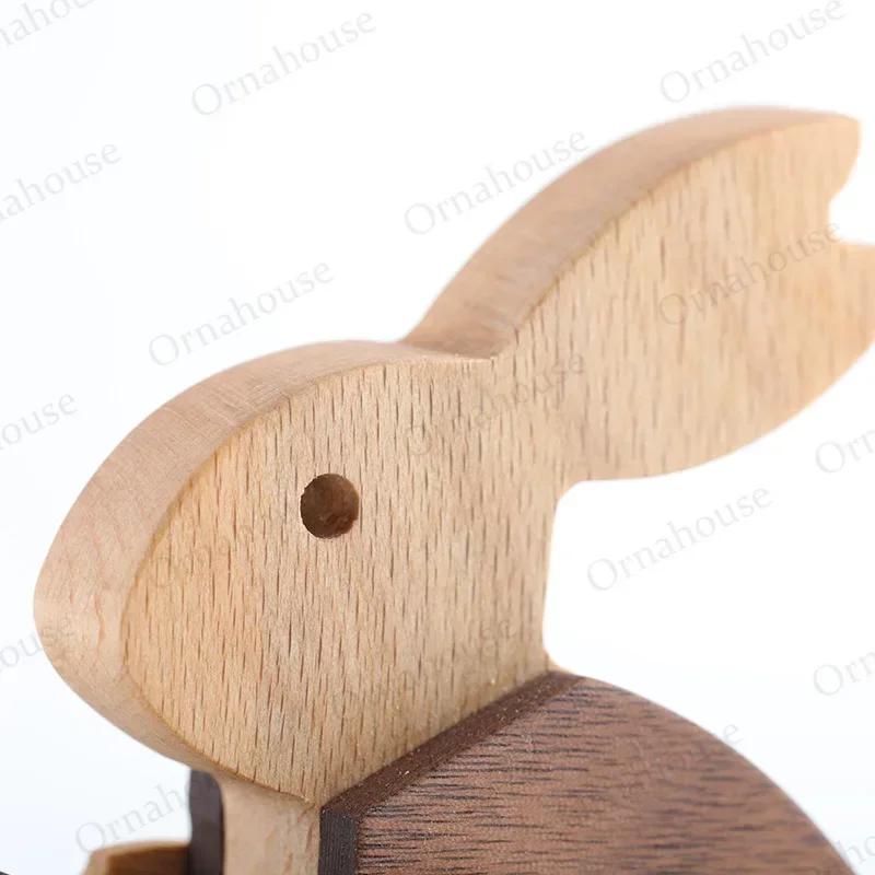Novel and Creative Wooden Toy Decoration Wooden Little Rabbit Slope Doll Walking Little White Rabbit Home Accessories Decor