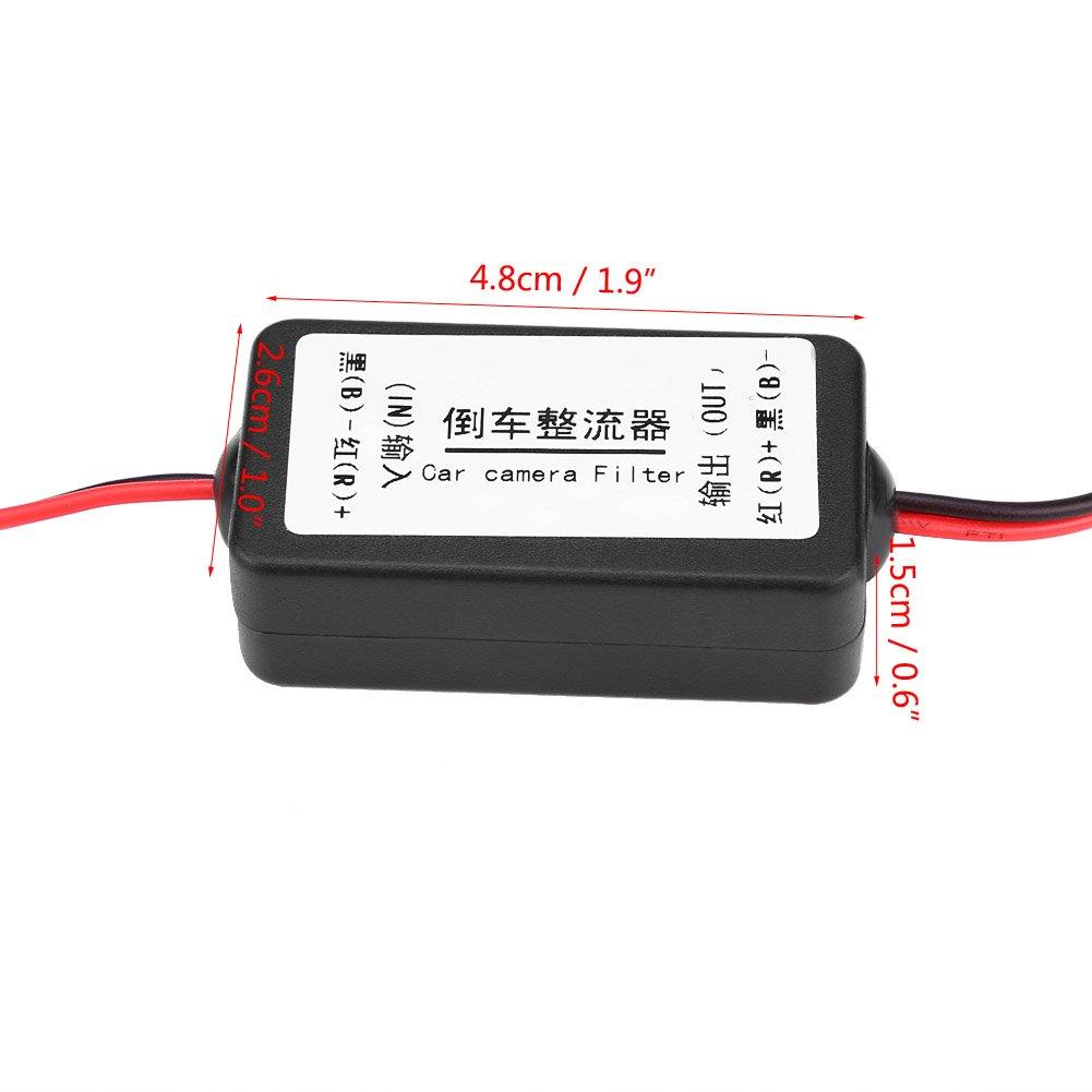 Power Relay Condenser Filter Power Filter Rectifier DC Power Relay Condenser for Car Rearview Mirror Camera Black