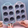 Силиконовая форма для торта, 6 чашек, модель кекса, форма для выпечки кексов с ручкой, антипригарное пищевое качество, термостойкая форма для выпечки, легко снимается, легко чистится