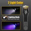 2 In 1 Ultraviolet Flashlight Purple White Dual Light Zoomable Torch Built in Battery Recharge Scorpion Hunting UV Flashlights