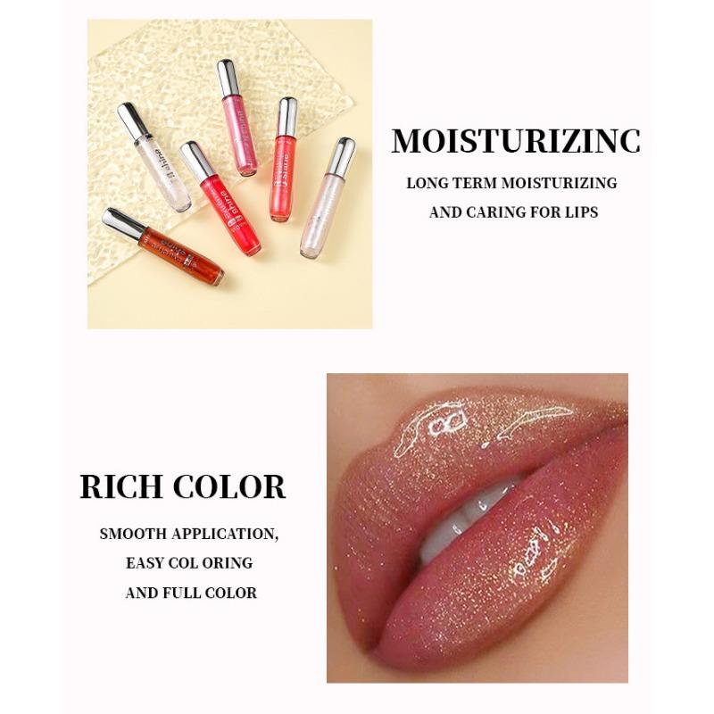 YURI CHIKA Перламутровый увлажняющий и увлажняющий бальзам для губ с тонкой мерцающей морской глазурью для губ Doe Lip Glass Lip Glaze