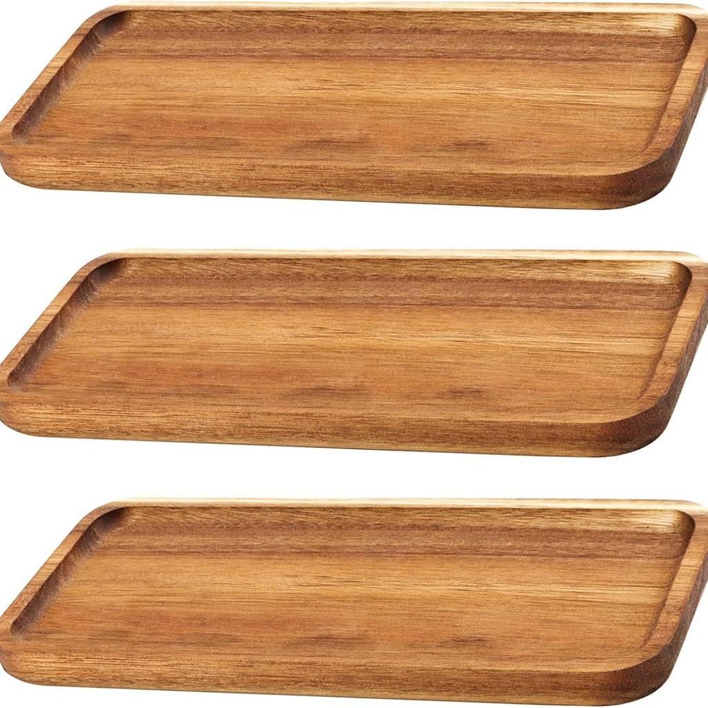 Acacia Oval Wooden Tray for Snacks, Fruit, Steak, and Dinner.