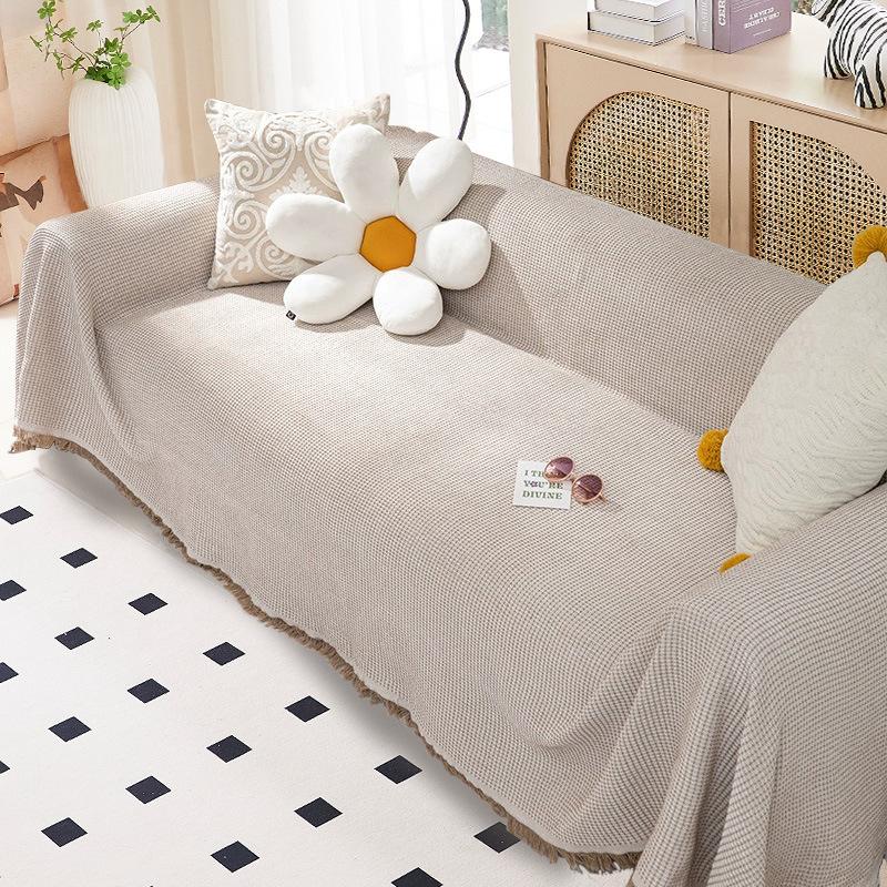 Хлопковое и льняное полотенце для дивана, сплошной цвет, чехол для дивана, полное покрытие, универсальная подушка для дивана Four Seasons, защита от кошачьих царапин, можно стирать в машине, скандинавский стиль