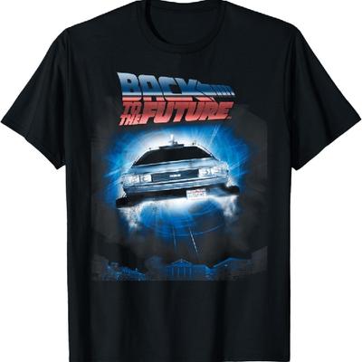 Футболка «Назад в будущее» с летающим DeLorean