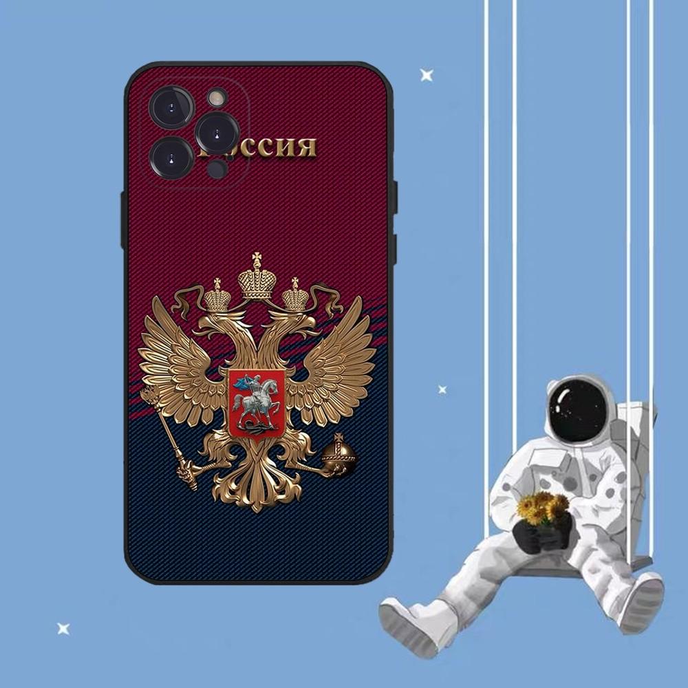 Russia Coat Of Arms Eagle Flag Phone Case For iPhone 14 11 12 13 Mini Pro XS Max Cover 6 7 8 Plus X XR SE 2020 Funda Shell