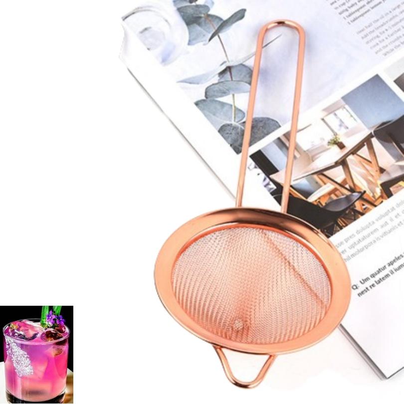 Rose Gold 304 Stainless Steel Cone Shaped Cocktail  Strainer for Cocktails / Tea Herbs / Coffee, Fine Mesh Strainer