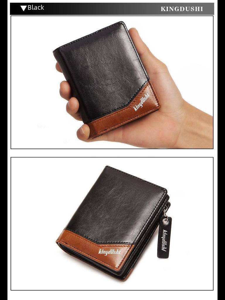 Мужская сумка-кошелек из искусственной кожи на молнии с цепочкой: Кошелек для карт и монет