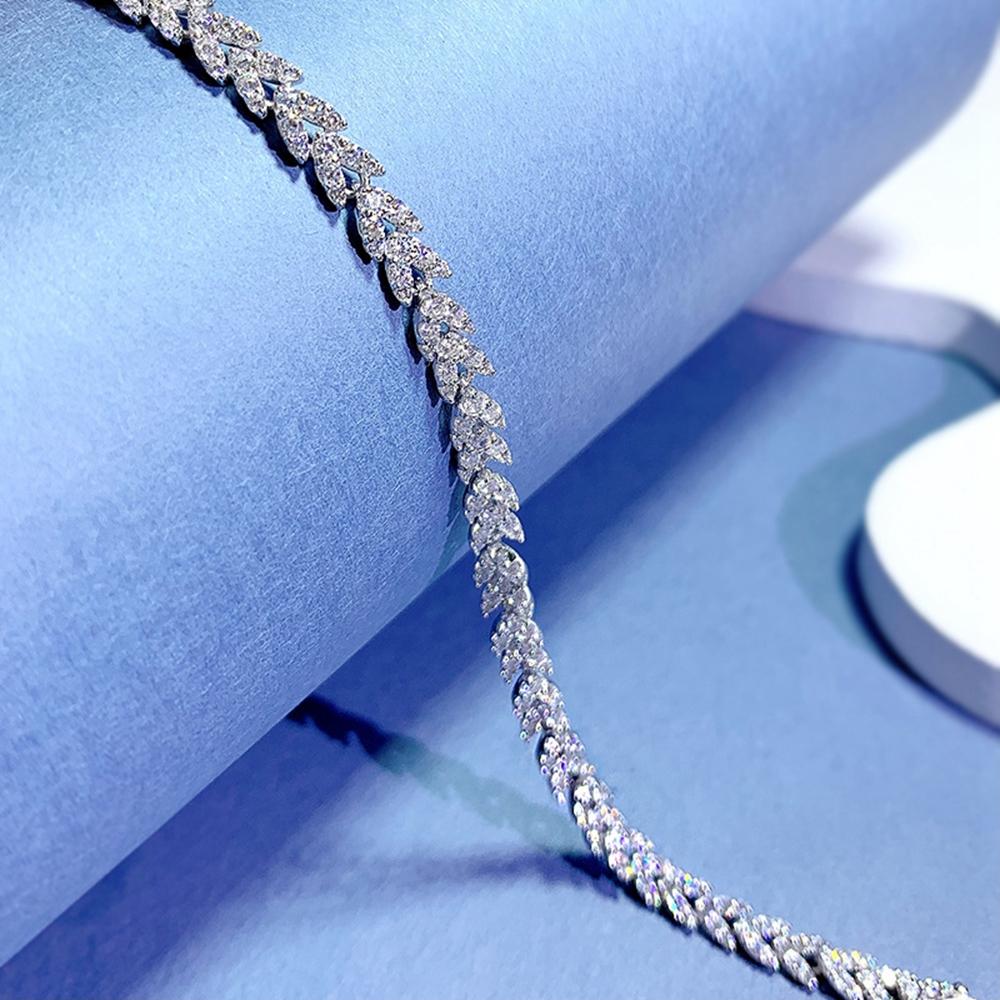 Роскошные браслеты из белого золота с сапфиром и гранеными драгоценными камнями для женщин, подарок на годовщину, ювелирные изделия из стерлингового серебра 925 пробы