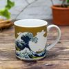 Waza No Kura Kutani Ware Mug, Hokusai Wave Design, High-Quality Pottery, Made In Japan, Perfect Gift for 77th Birthday