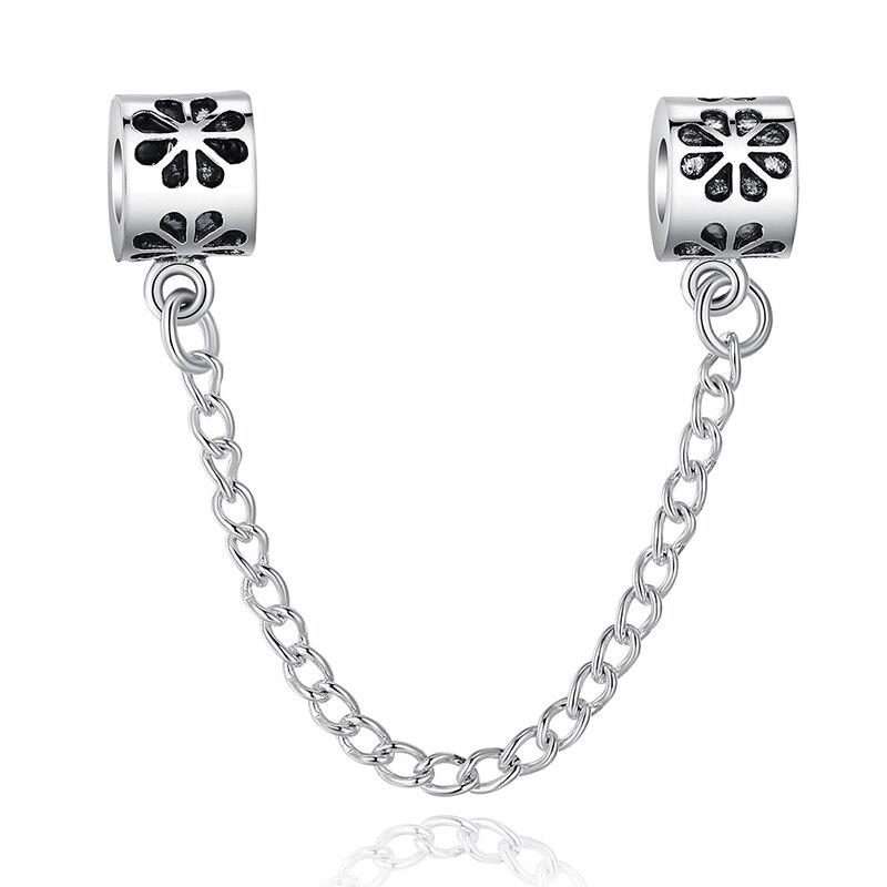 Bisaer Alloy Safety Chain Stopper Charm Bead Fit Original Bracelet Jewelry
