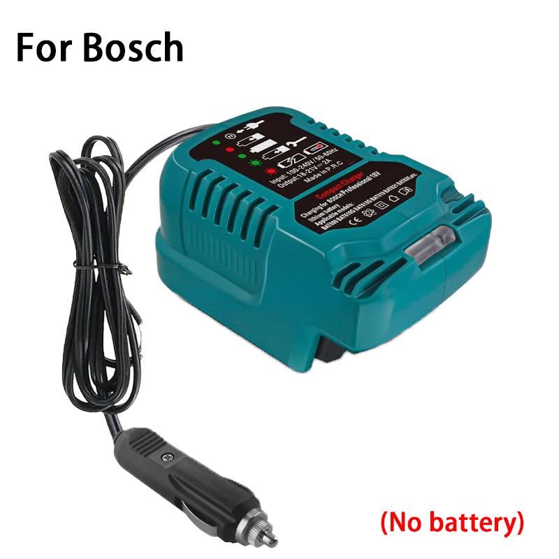 Автомобильное зарядное устройство для аккумулятора Bosch 18 В Li-ion Зарядное устройство Компактные зарядные устройства со светодиодным индикатором Штекер прикуривателя Транспортное средство