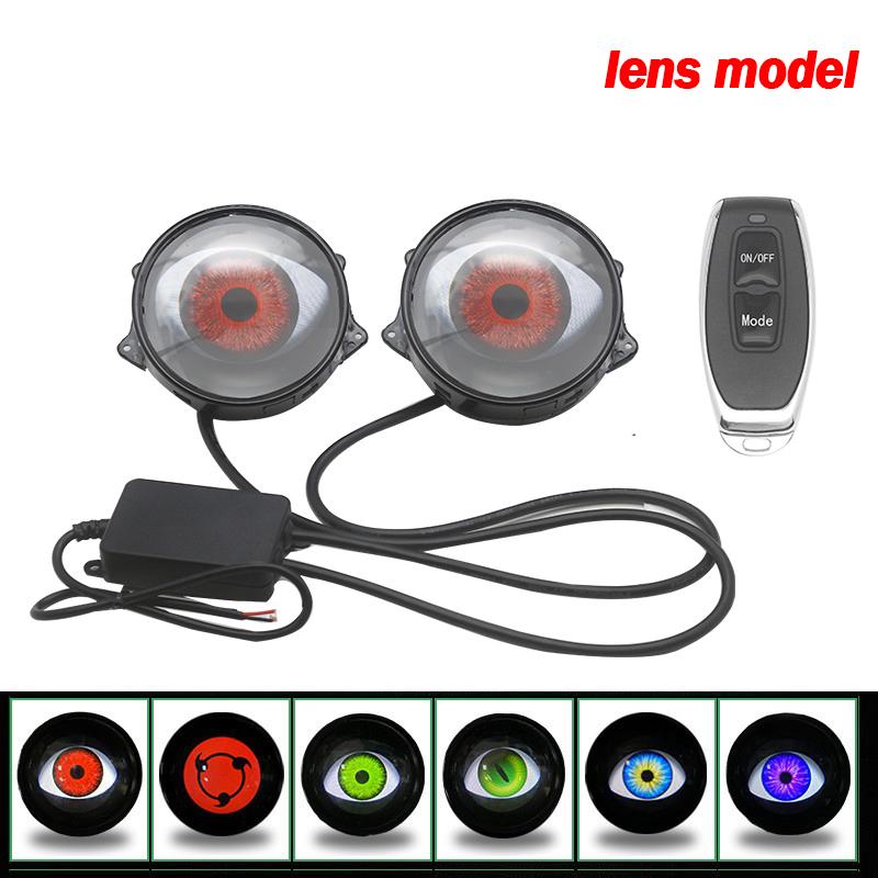 2шт 3-дюймовый комплект светодиодных фар Devil Eye, автомобильные динамические фары 12 В с дистанционным управлением, комплекты для модернизации фар