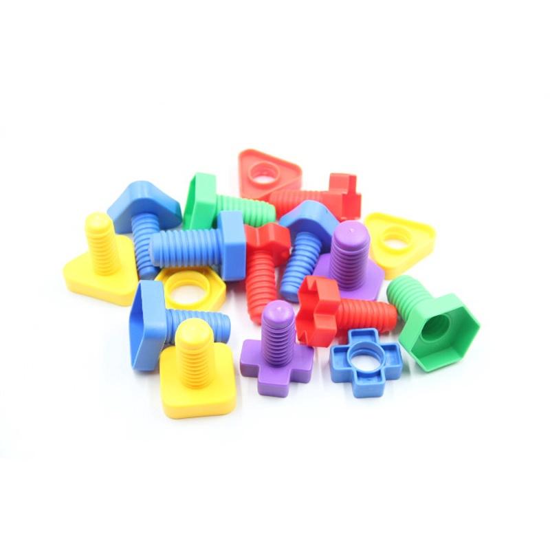 10 комплектов винтовых строительных блоков, пластиковые вставные блоки, игрушки в форме гайки для детей, развивающие игрушки, модели в масштабе Монтессори