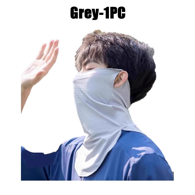 Sun Protection Mask Ice Silk Breathable Ear Loop Mask Elastic Sunscreen Anti-UV Face Covering Thin Breathable Sports Neck Gaiter