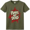 Панк-рок футболка Punks Not Dead Звезда Анархии Графическая футболка Альтернативная музыка Топ