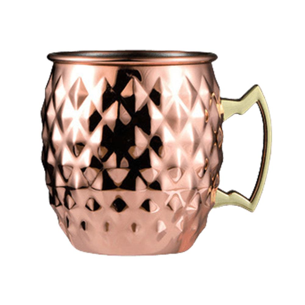 Moscow Mule Mug with Handle Bar Drinkware Copper Plated Cocktail Mug for Cold Drinks Beer Wine Bars Parties Gifts