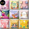 Easter Pillowcase Bunny Egg Rabbit Cus On Cover Happy Easter Decoration for Home Birthday Party Gifts for Kids
