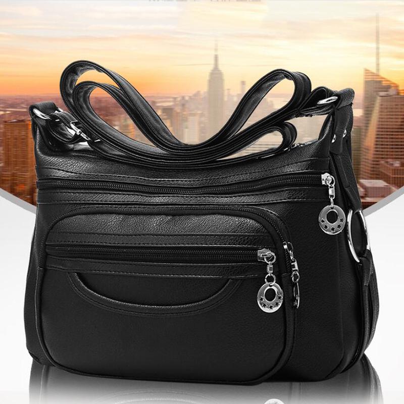 Мягкая мытая искусственная кожа Повседневная сумка Mama Женская сумка через плечо
