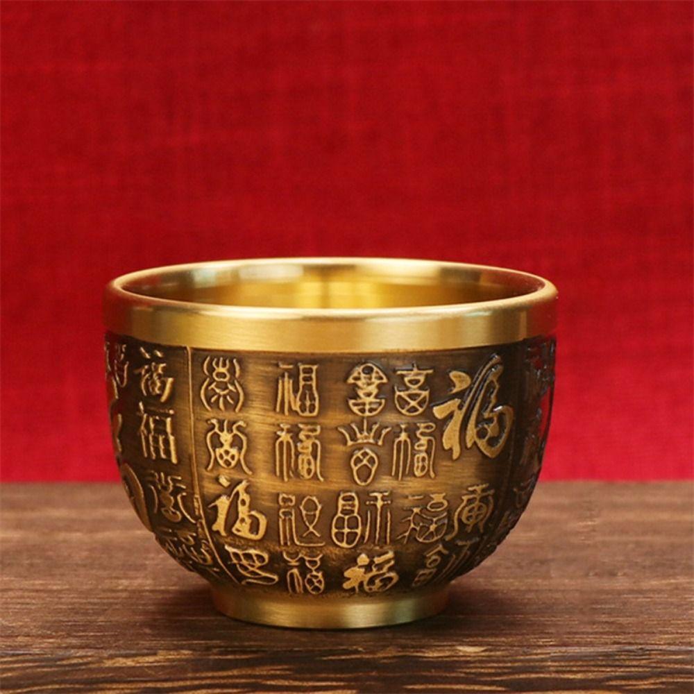 Чистая латунь, латунная питьевая кружка, удача, латунная чаша фэн-шуй, цилиндр Феникса, украшение для офиса