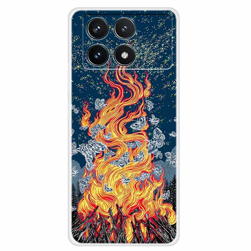 Clear Cover For Xiaomi Poco F6 Pro Case 2024 Paint Soft Silicone TPU Back Cases For Xiaomi Poco F6 Pro 5G Phone Cover Capa Coque