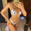 Женский купальник на косточках с бабочкой и V-образным вырезом, женский купальник, комплект из трех частей, комплект бикини, саронг, купальный костюм, купальный костюм